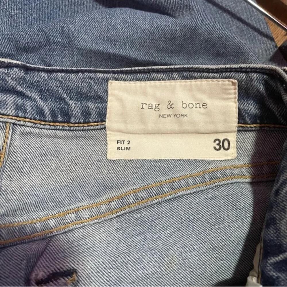 rag & bone Jeans Men's Size 30 Brighton Wash Fit‎ 2 Slim Button Fly Denim